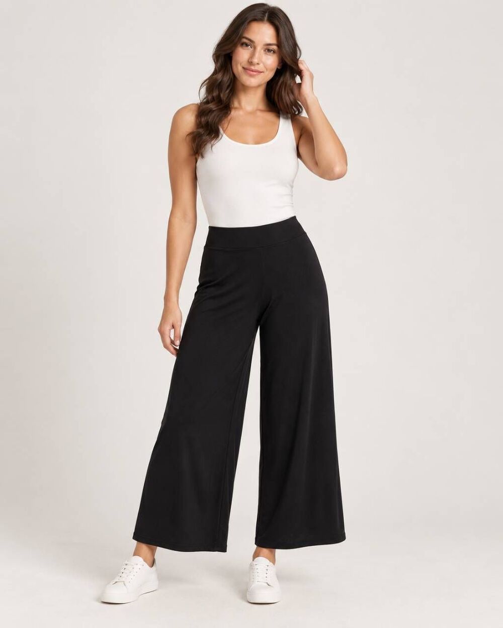 Chico's Traveler's Women’s Size 16 Black Wide Leg Pull On Stretch Palazzo Pants